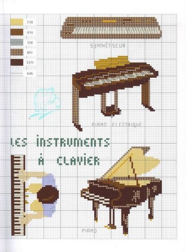 Schema punto croce Strumenti Musicali 07