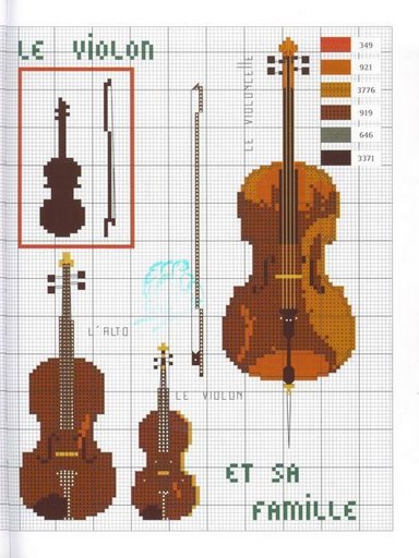 Schema punto croce Strumenti Musicali 10