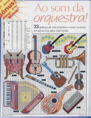 Schema punto croce Strumenti Musicali 11