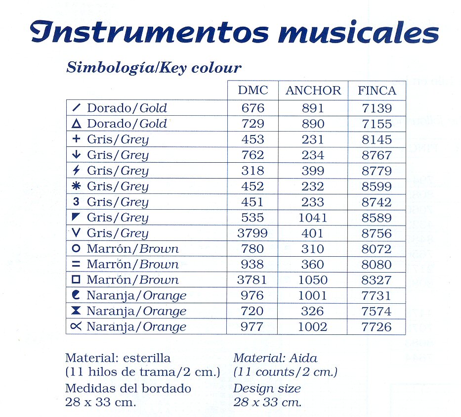 Schema punto croce Strumenti Musicali 26