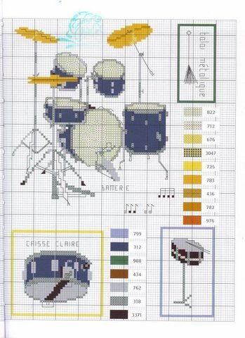 Schema punto croce Strumenti Musicali 33