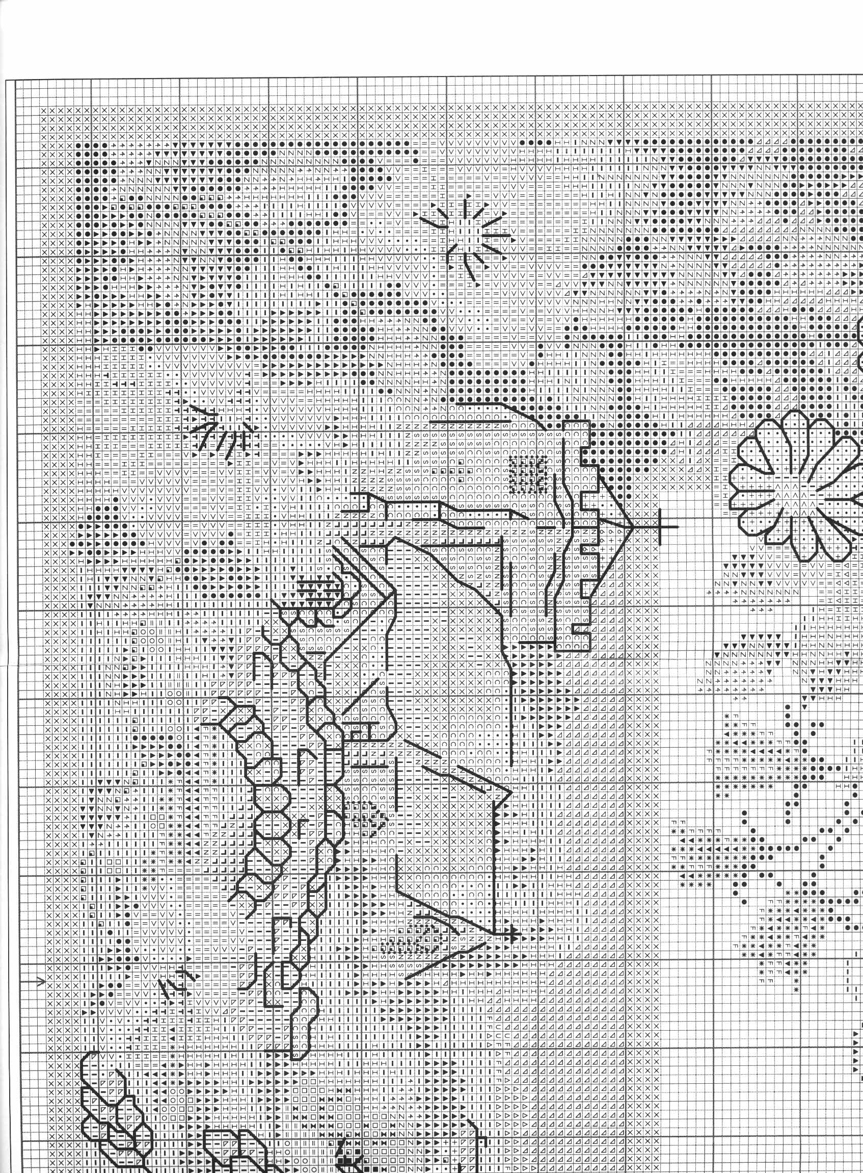 Schema punto croce Floreale 44b