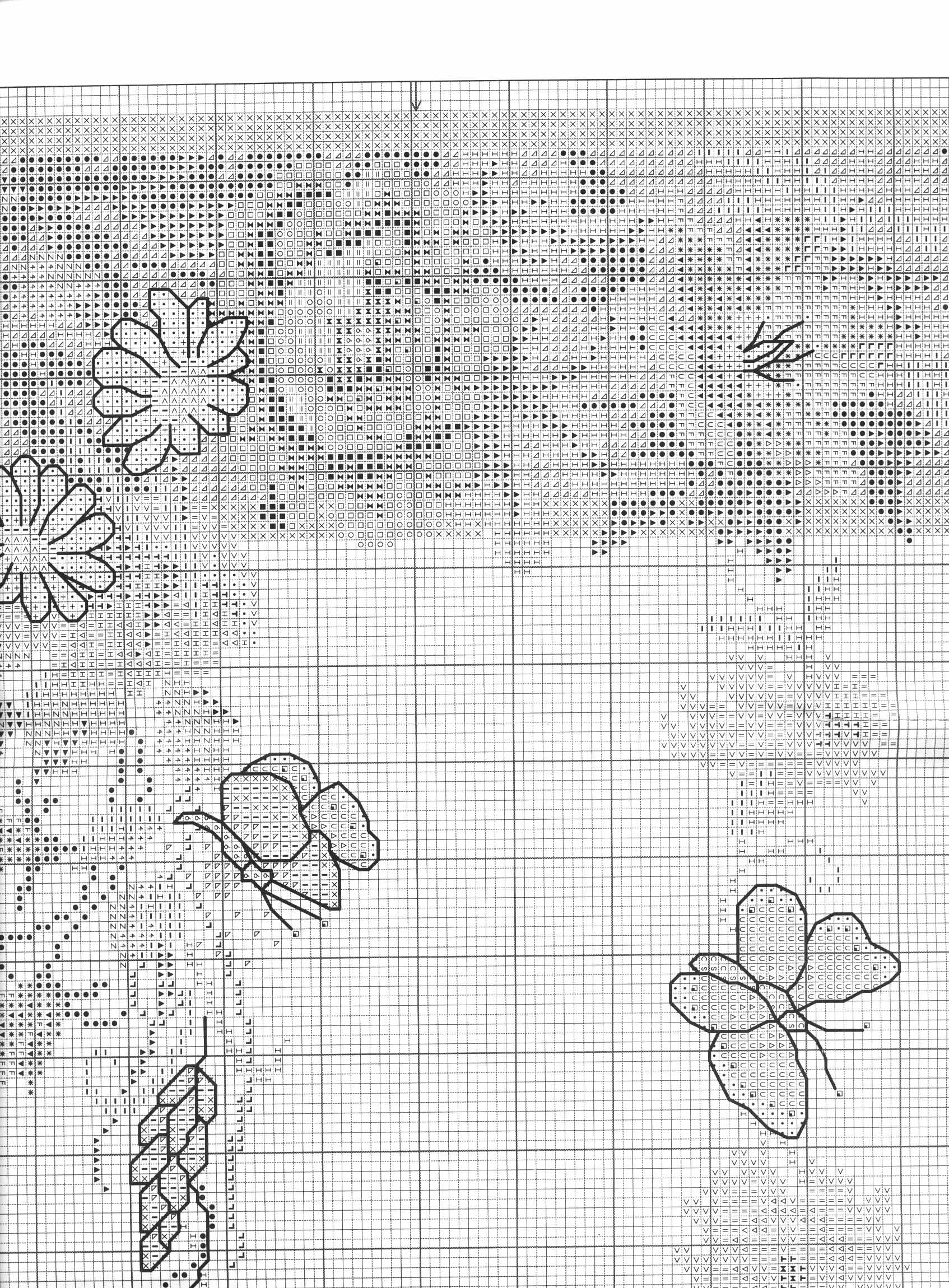 Schema punto croce Floreale 44d