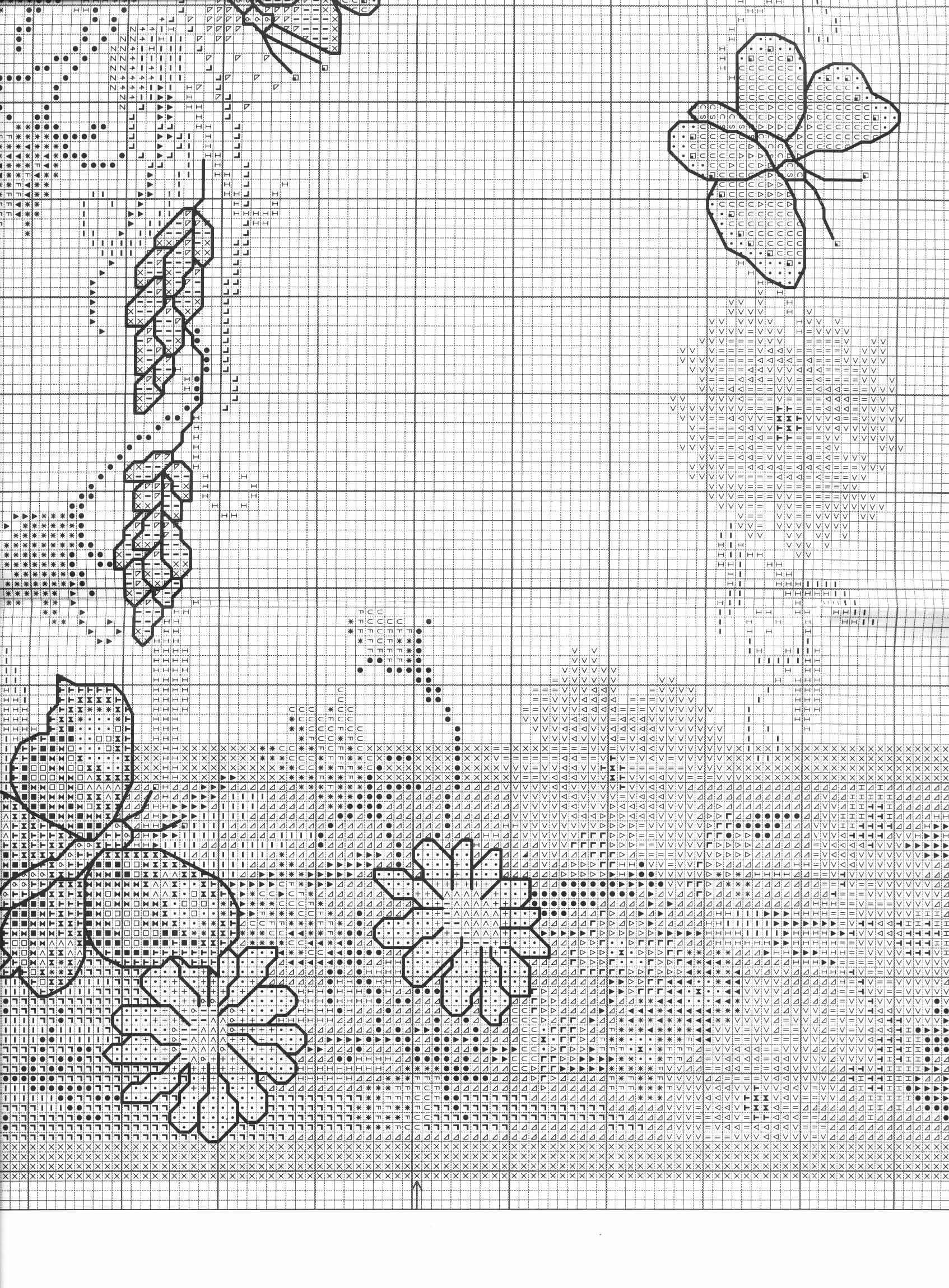 Schema punto croce Floreale 44e