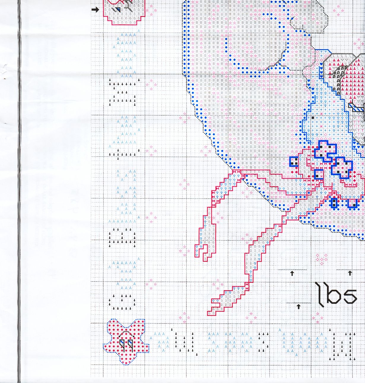 Schema punto croce Orsetto Su Luna 13d