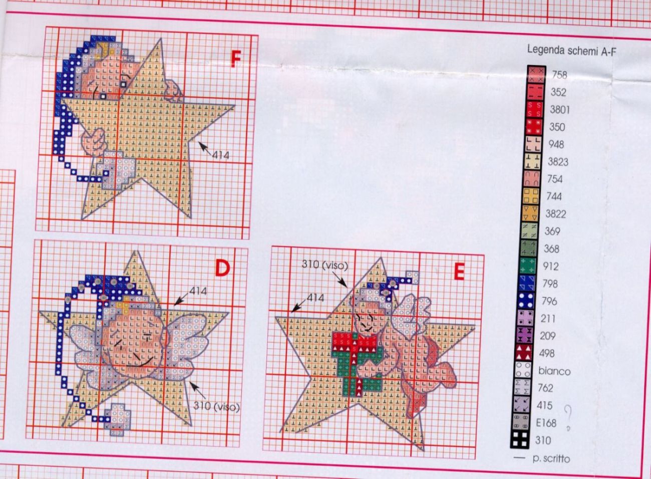 Schema punto croce Angeli-stella