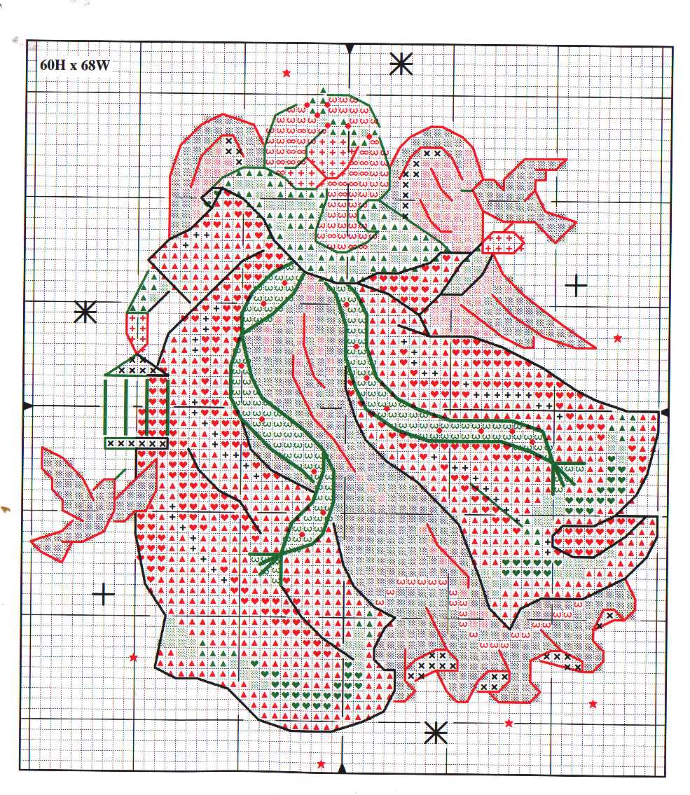 Schema punto croce Angeli Su Albero 12