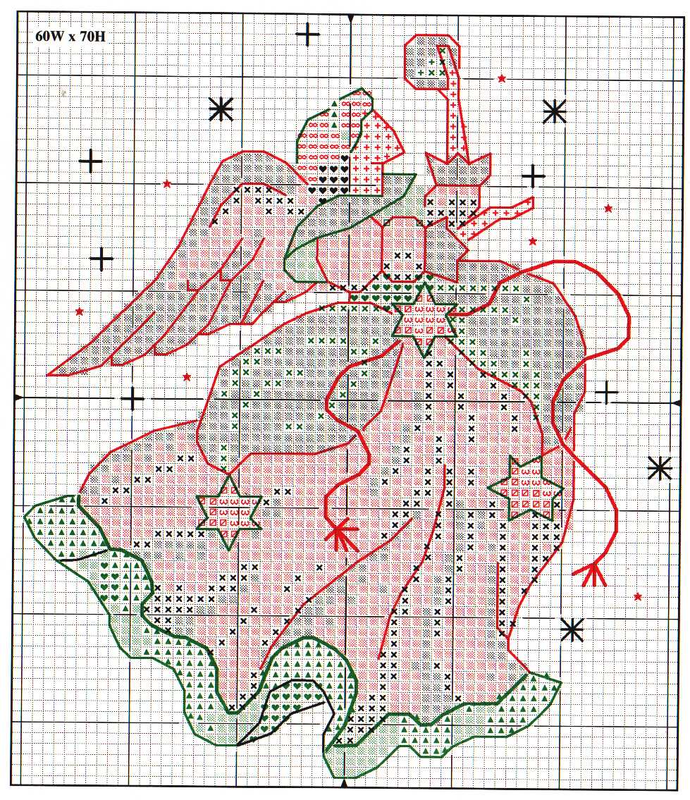 Schema punto croce Angeli Su Albero 14