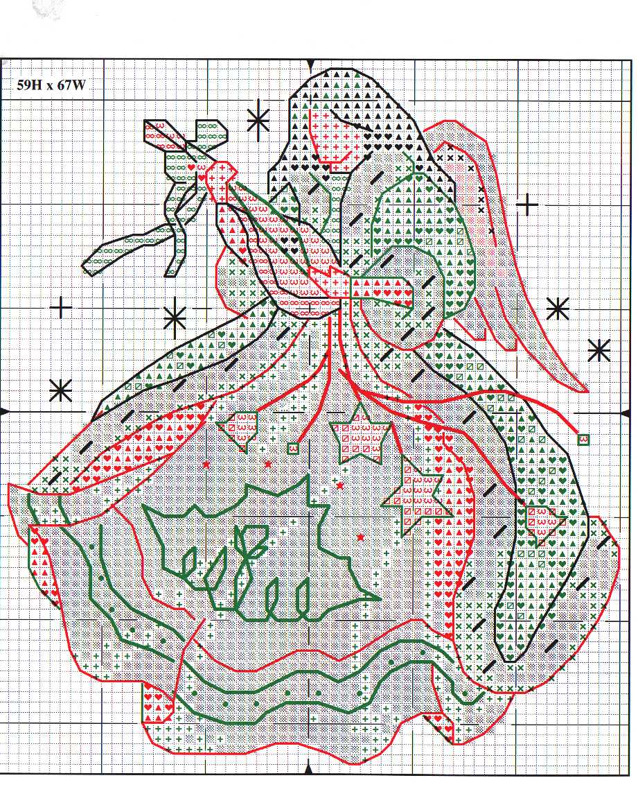 Schema punto croce Angeli Su Albero 4