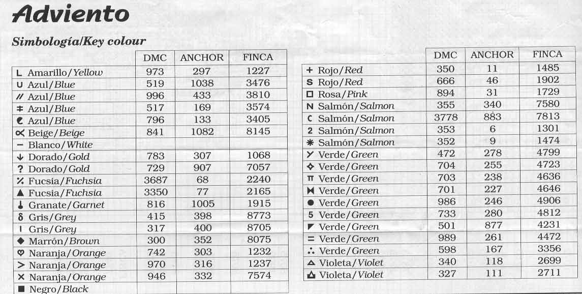 Schema punto croce Avvento 1e