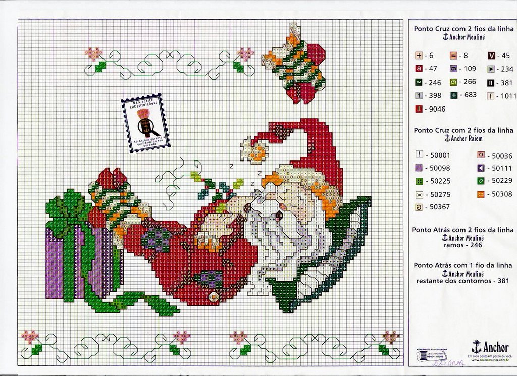 Schema punto croce Babbo Che Dorme