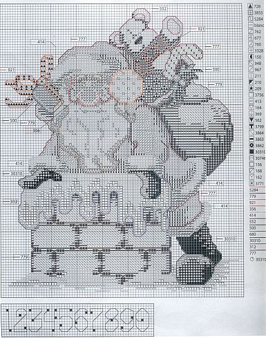 Schema punto croce Babbonatale-stlizzato