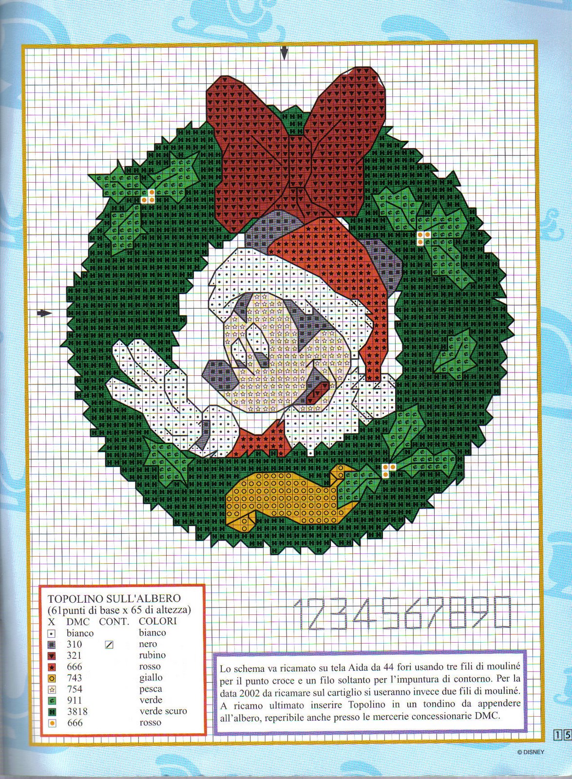 Schema punto croce Topolino-su-albero