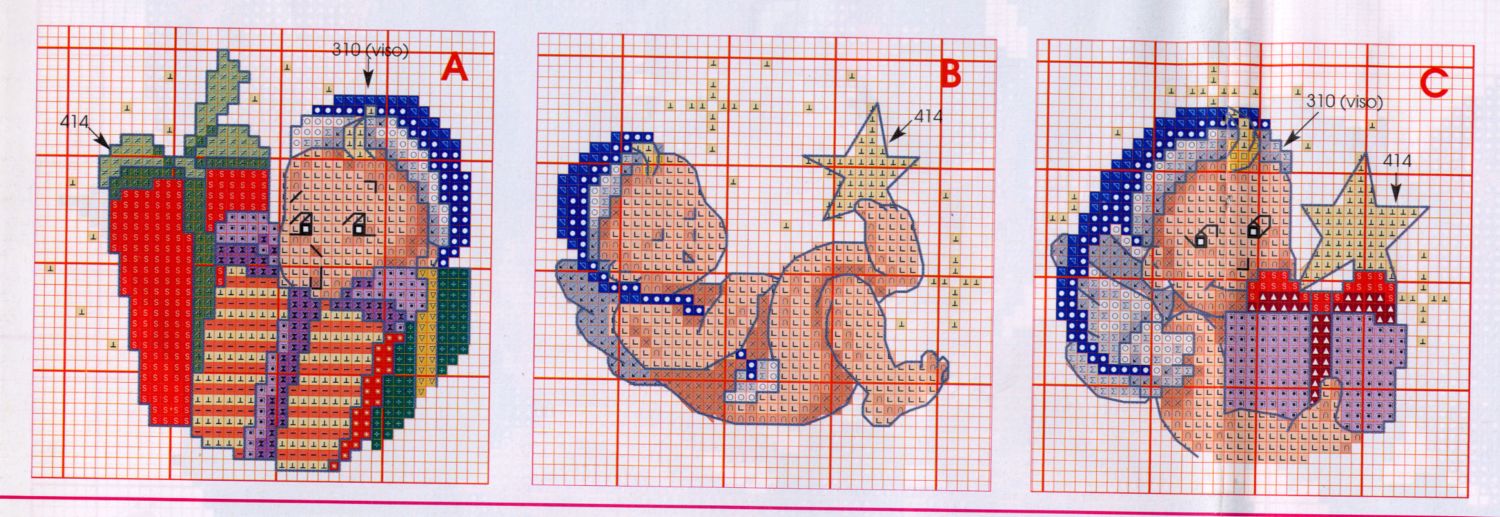 Schema punto croce Tre-angeli