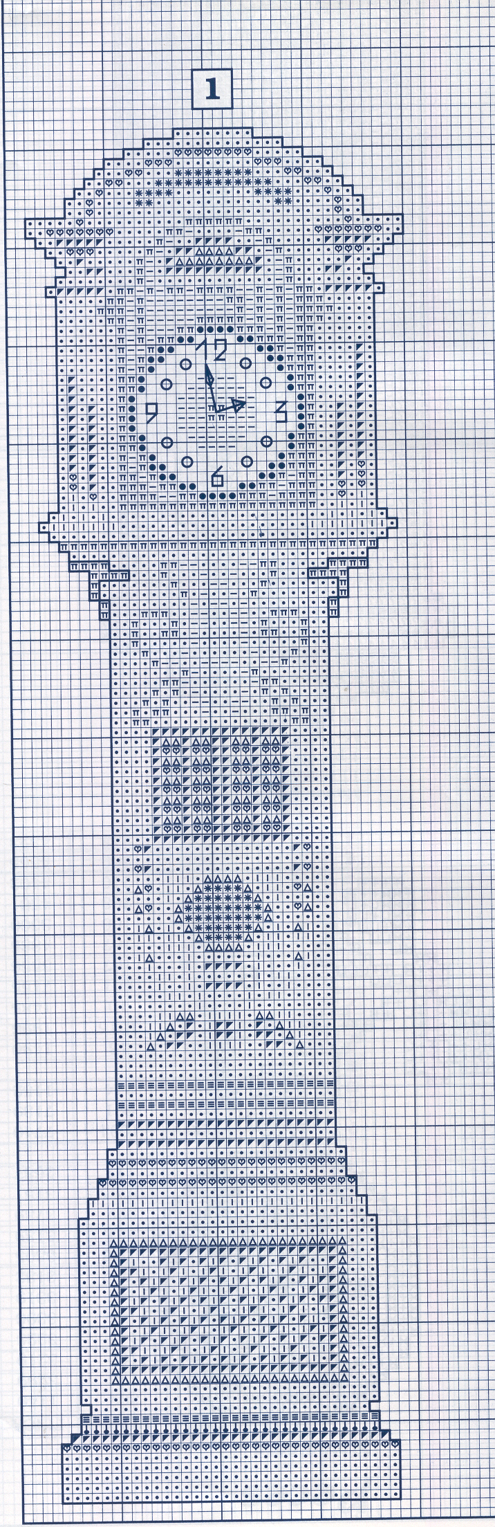 Schema punto croce Orologi Da Parete 1b