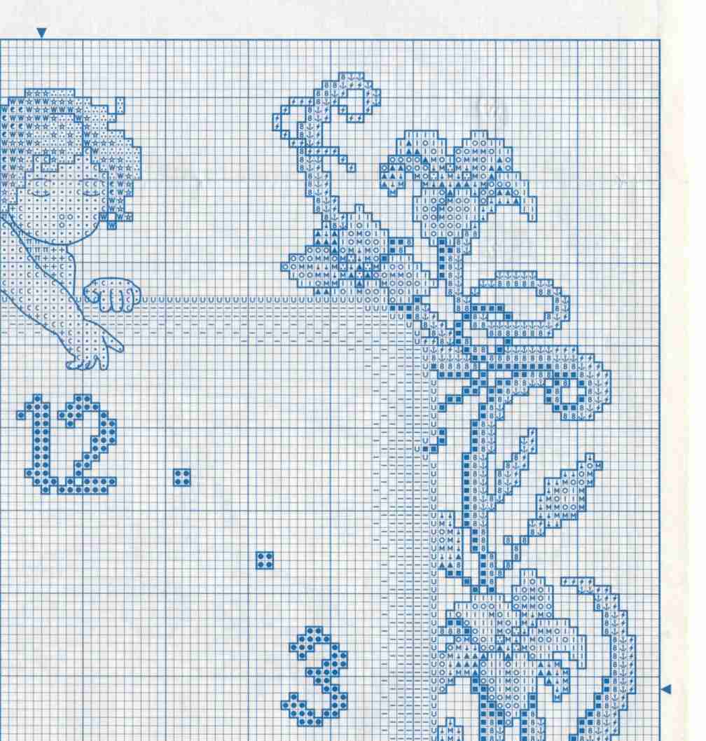 Schema punto croce Orologio Angioletti 3c