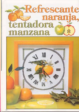 Schema punto croce Orologio Arancia 1a