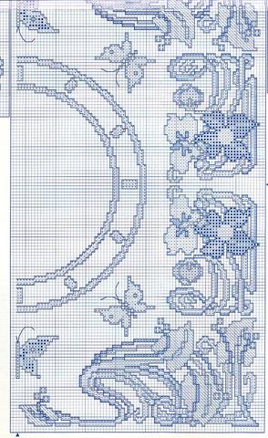 Schema punto croce Orologio Art Nouveau2