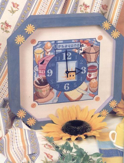 Schema punto croce Orologio Caffe1