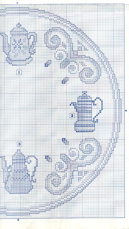 Schema punto croce Orologio Caffettiere 2c