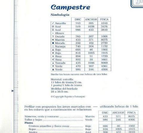 Schema punto croce Orologio Campestre 1d