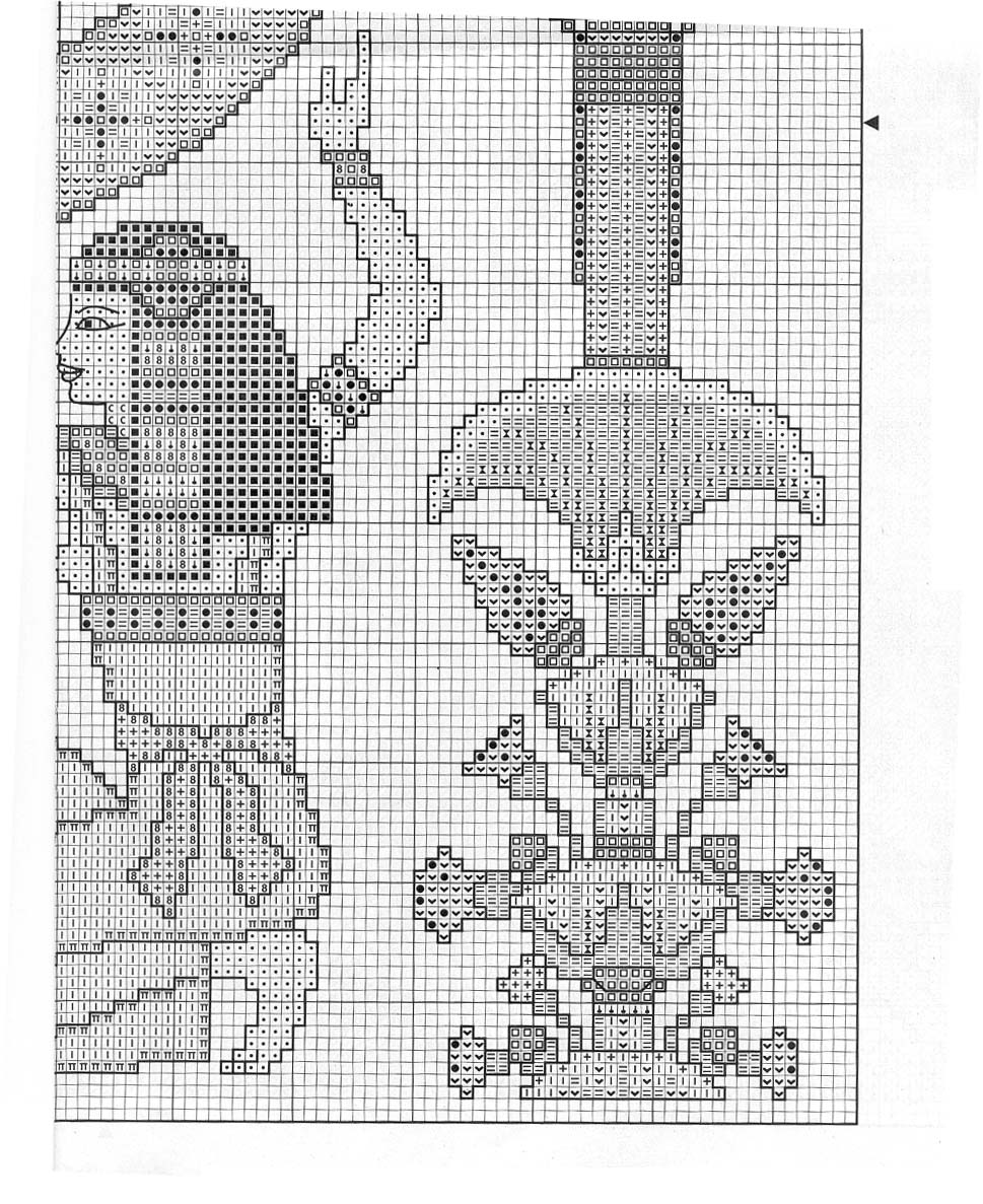 Schema punto croce Orologio Egitto 1b