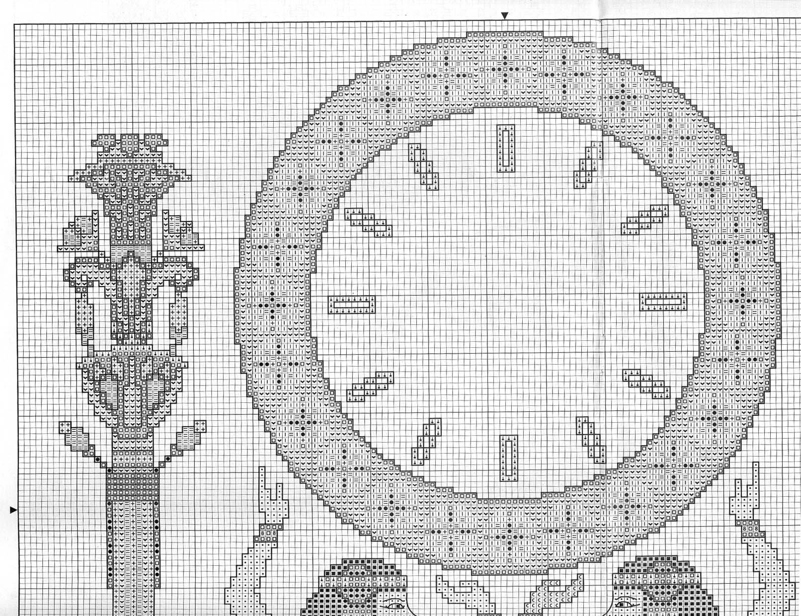 Schema punto croce Orologio Egitto 1c