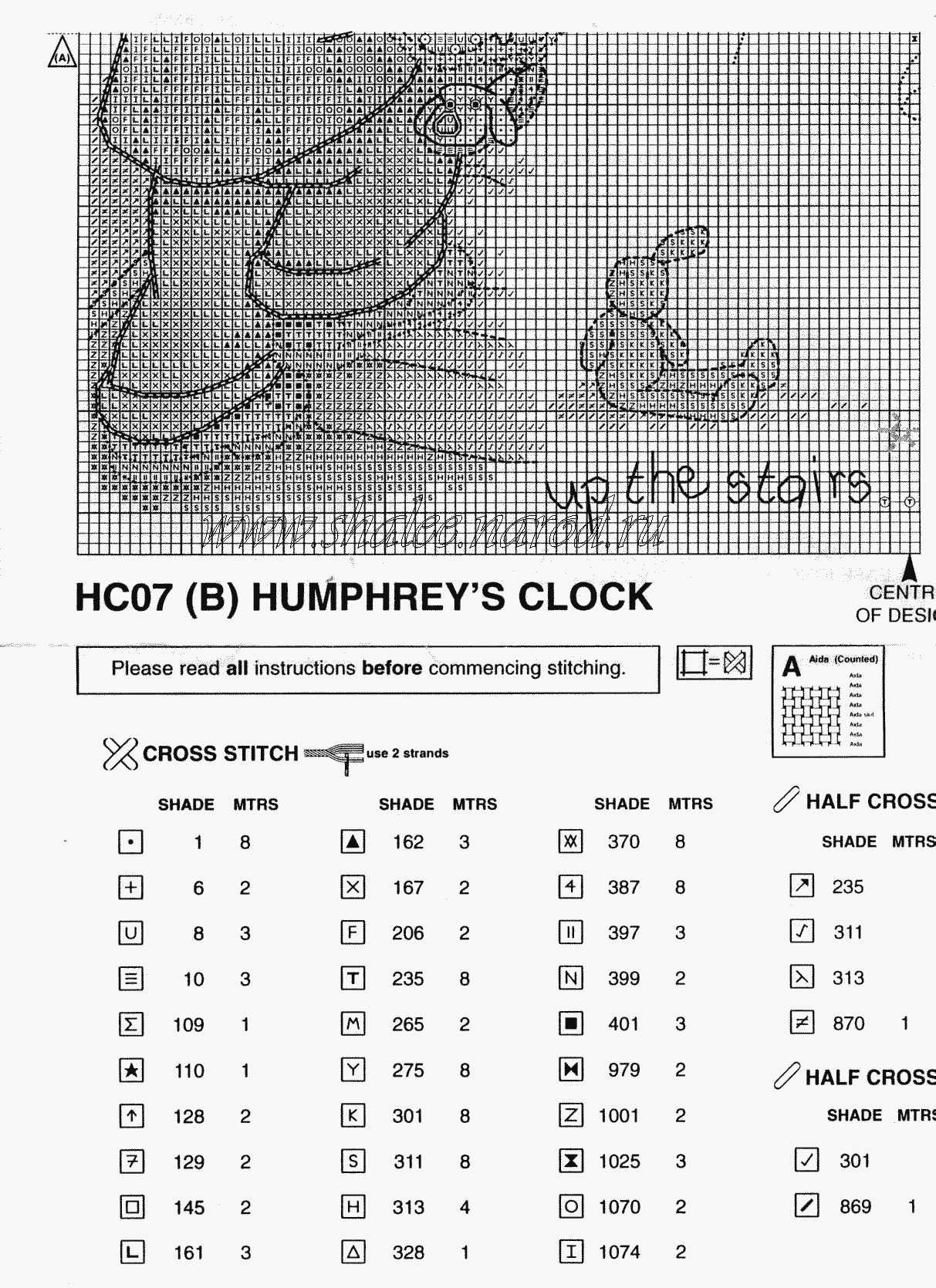 Schema punto croce Orologio Elefantini 1b