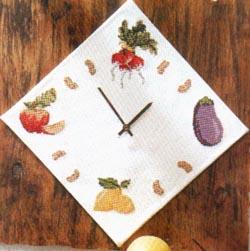 Schema punto croce Orologio Frutta 4a