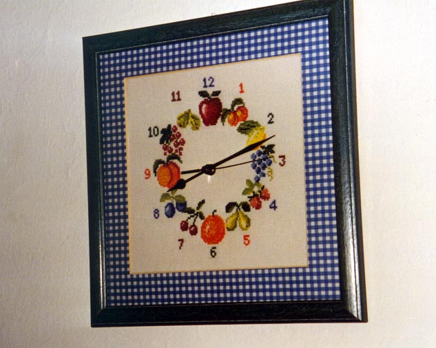 Schema punto croce Orologio Frutta Mista 1a