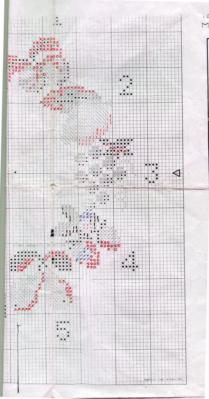 Schema punto croce Orologio Frutta Mista 1b