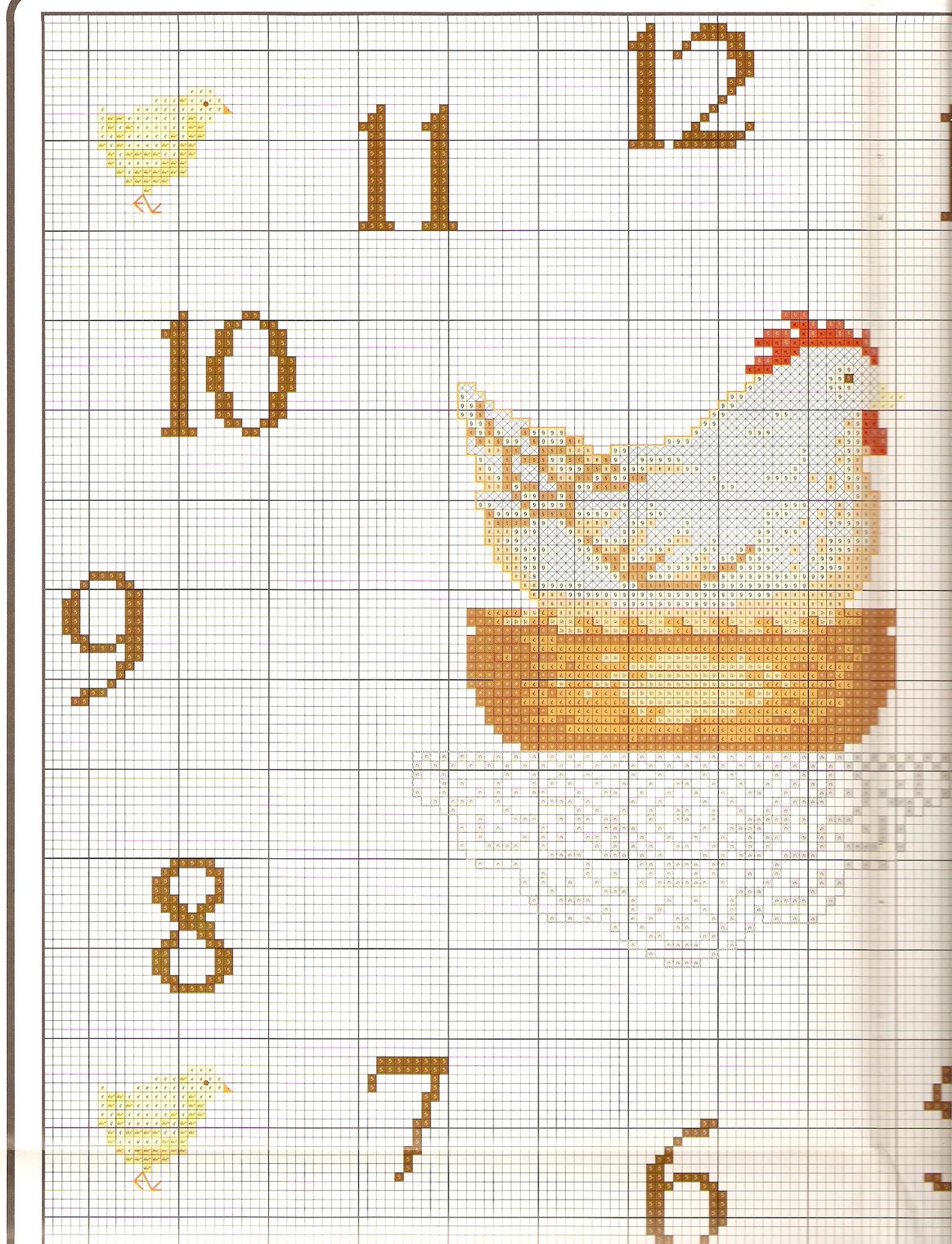 Schema punto croce Orologio Gallica Cova2