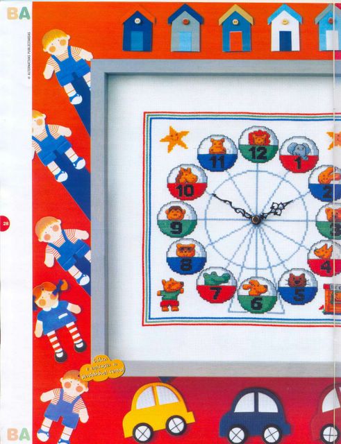 Schema punto croce Orologio Giostra 1