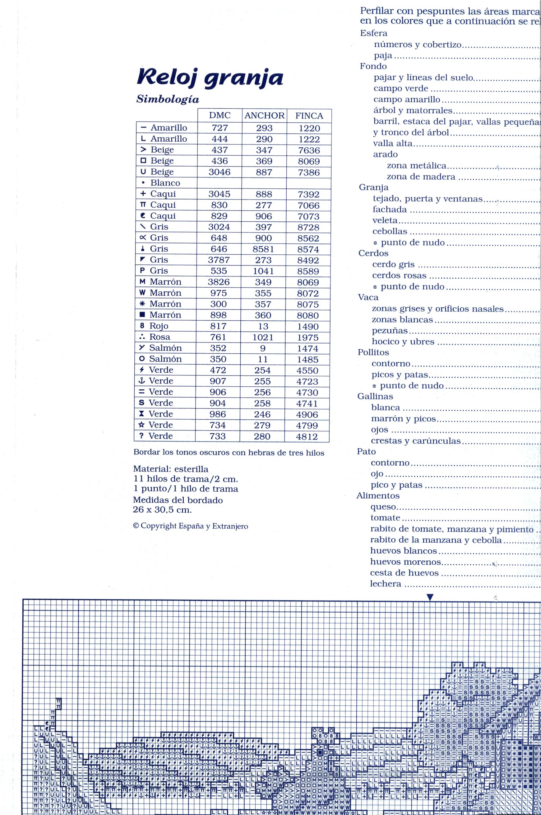 Schema punto croce Orologio Granio 1b