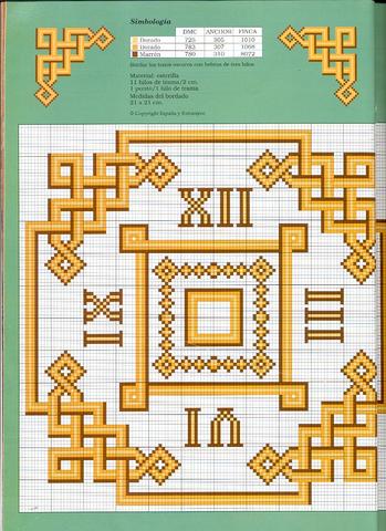 Schema punto croce Orologio Labirinto 1b