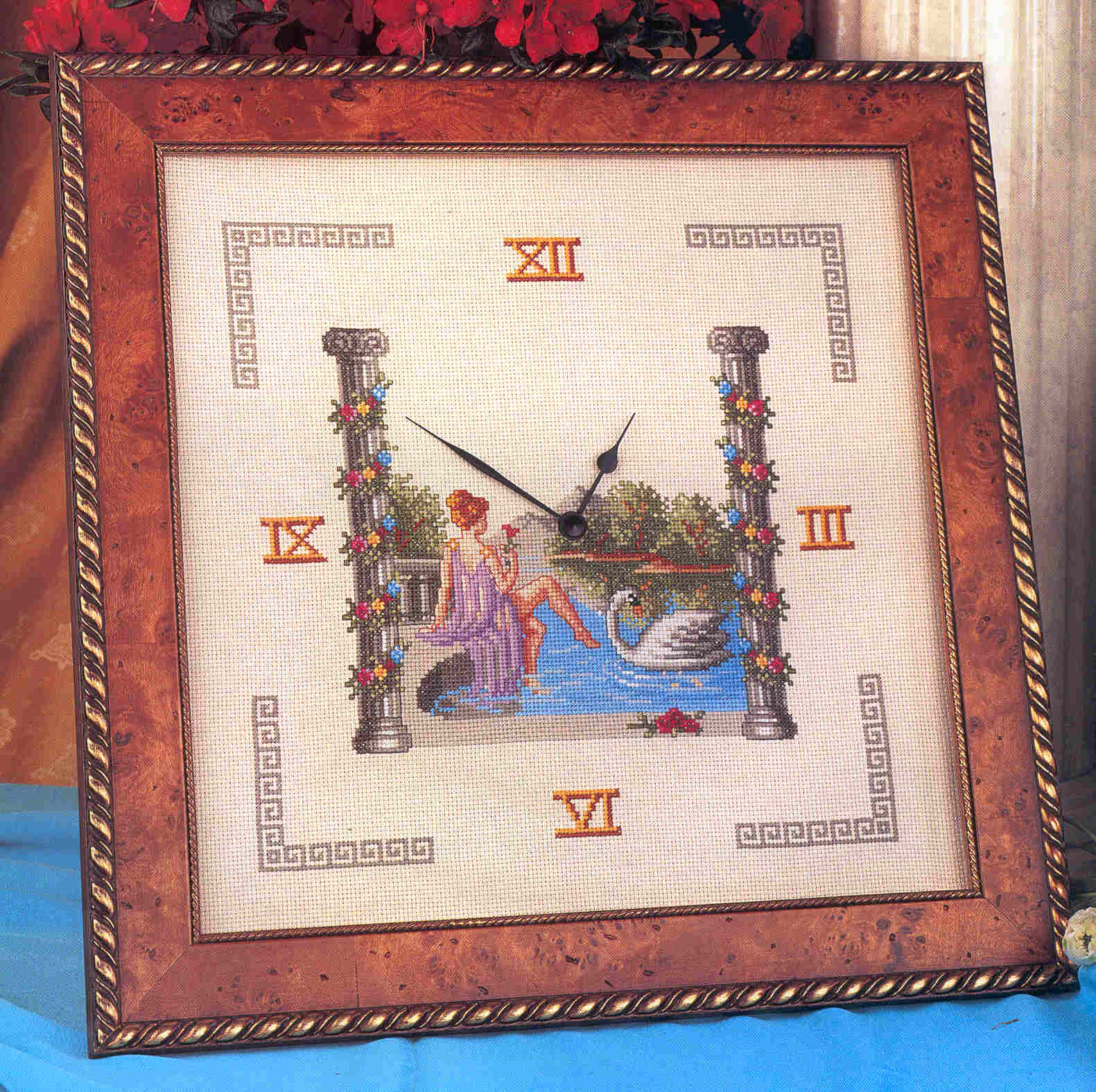 Schema punto croce Orologio Lago Cigno1a