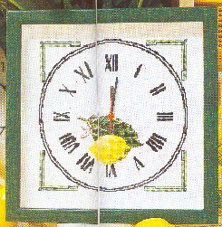 Schema punto croce Orologio Limoni 2a