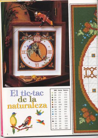 Schema punto croce Orologio Natura 1a