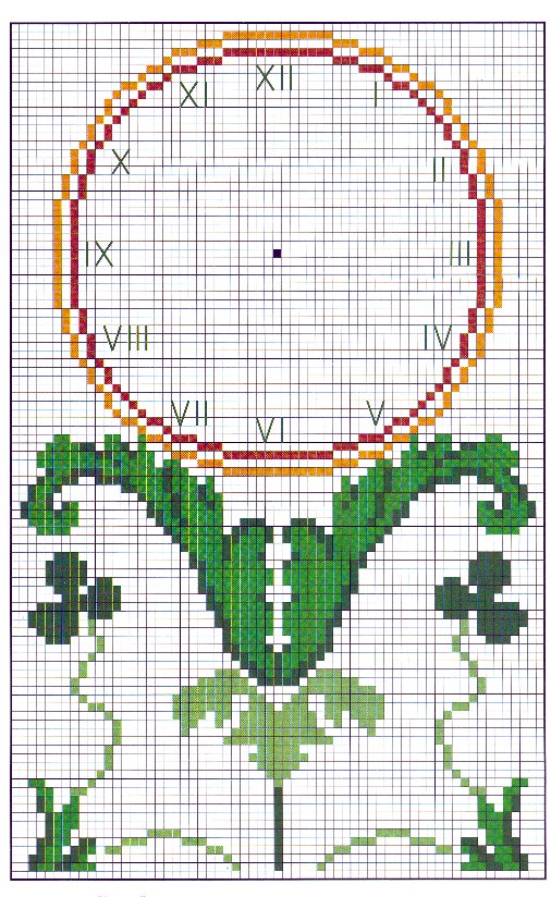 Schema punto croce Orologio Original 1c