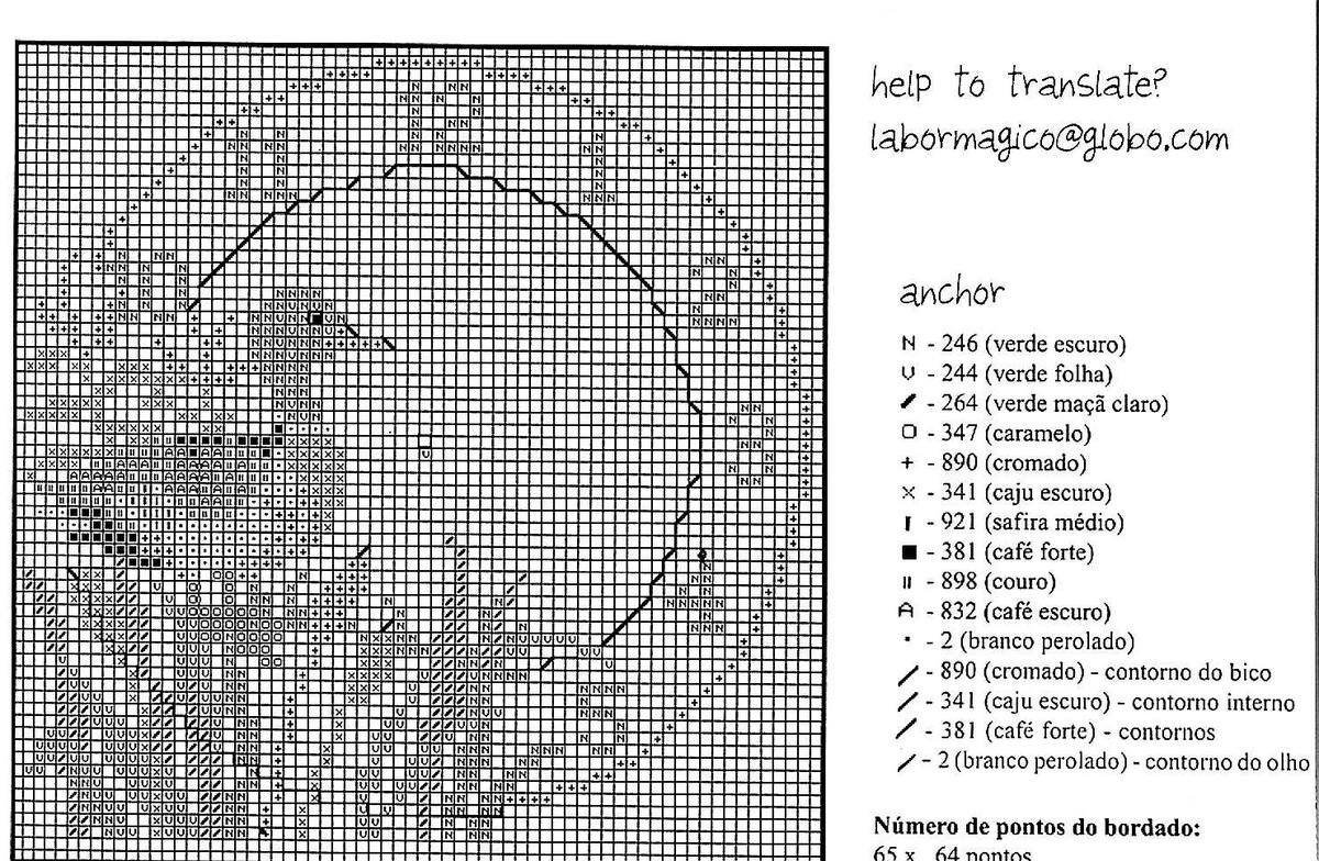 Schema punto croce Orologio Papero 3b