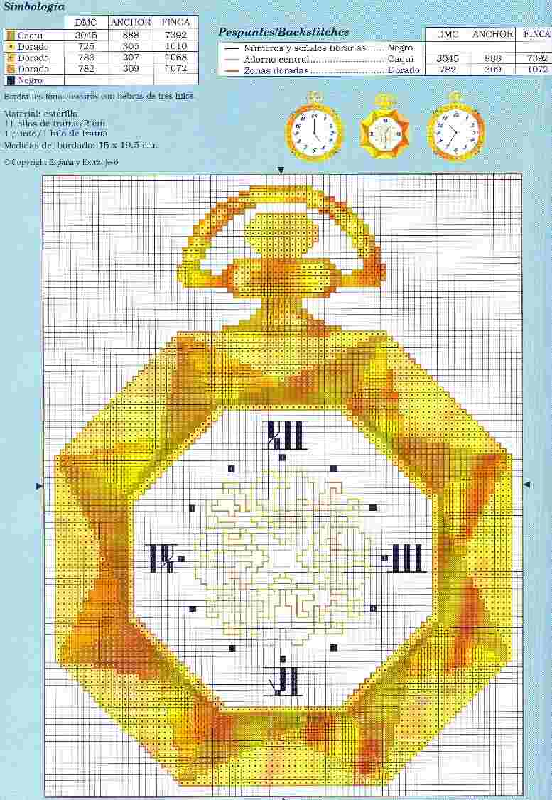 Schema punto croce Reloj De Bolsillo4