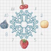 Schema punto croce Orologio Aglio