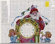 Schema punto croce Orologio Santa2