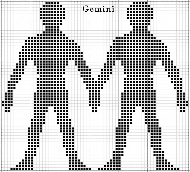 Schema punto croce Gemelli-5