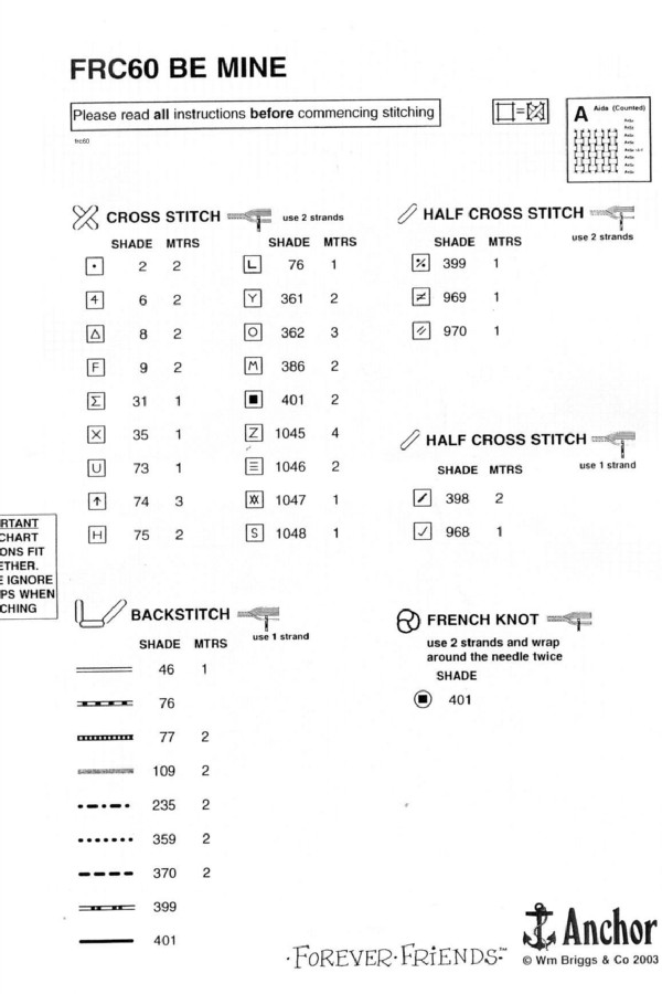 Schema punto croce Be Mine 3