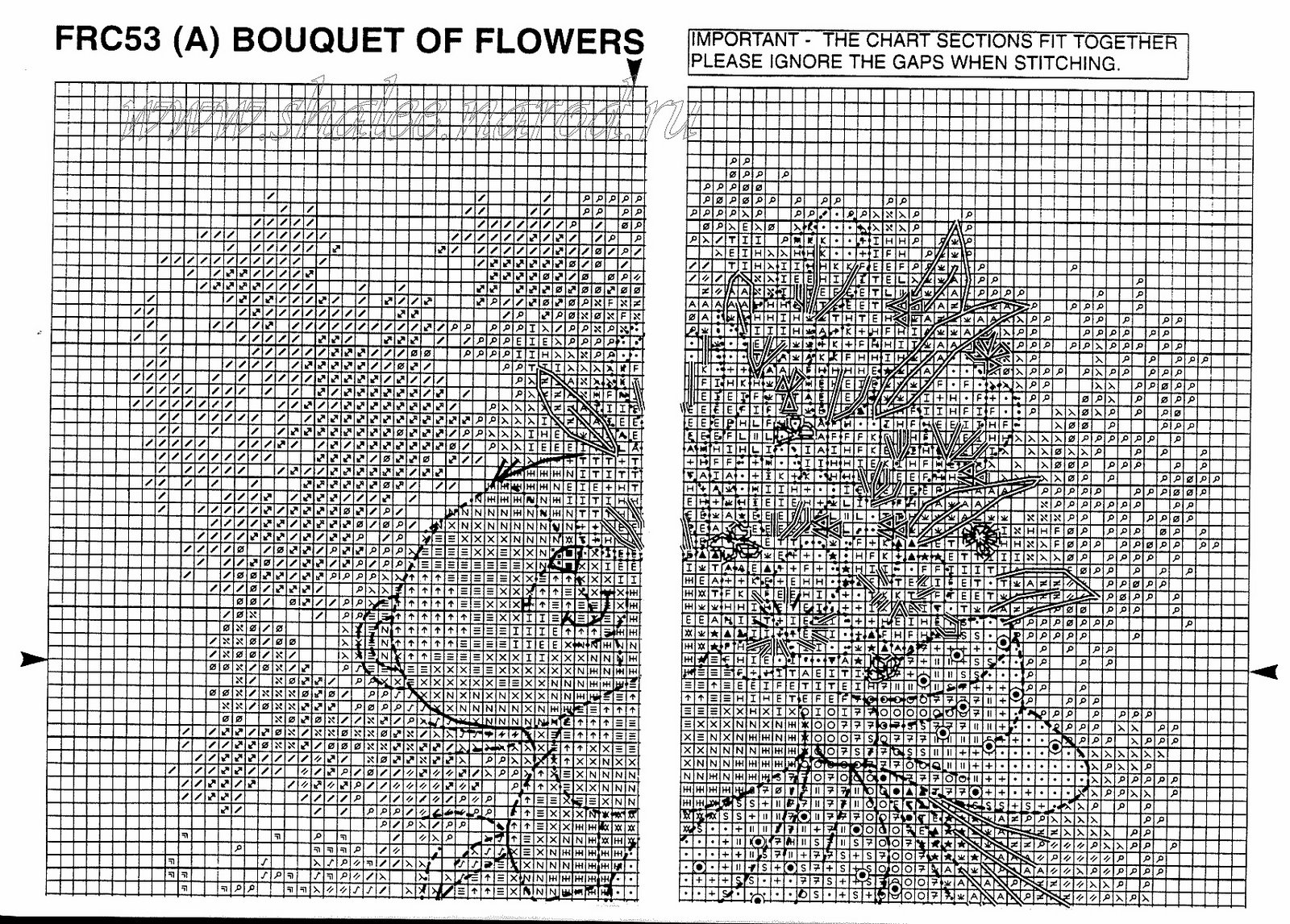 Schema punto croce Bouquet Of Flowers 4