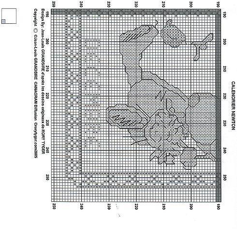 Schema punto croce Calendario 13