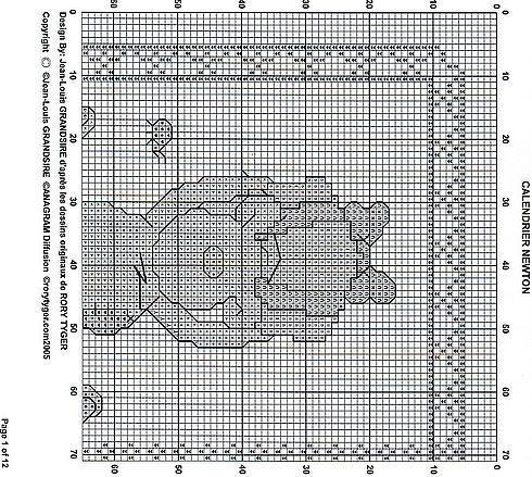 Schema punto croce Calendario 4