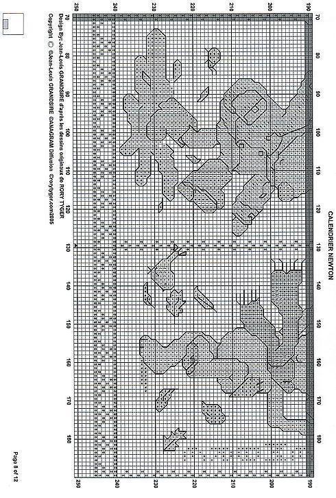 Schema punto croce Calendario 9