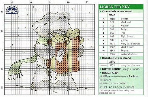 Schema punto croce Lickle Teddy Regalo4